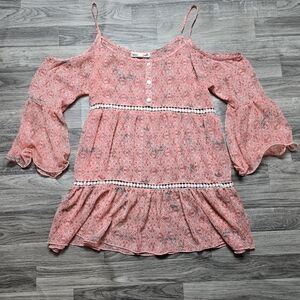 S.o.r.a.d by A Boho Semi Sheer Off the Shoulder Top